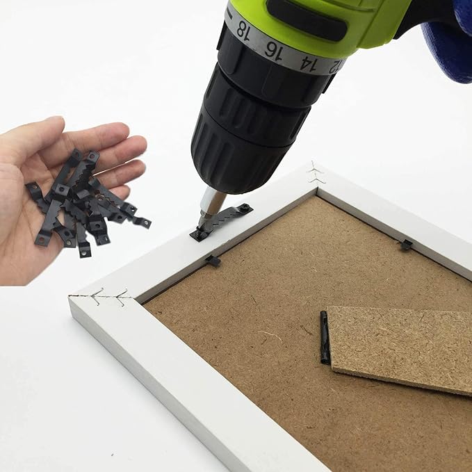 150 Pack Small Sawtooth Picture Hangers Steel Picture Hangers Picture Frames Hangers with Screws Picture Hang Solutions, for Hanging Clock Paintings Artwork Picture Frame Hook Photos (Black)