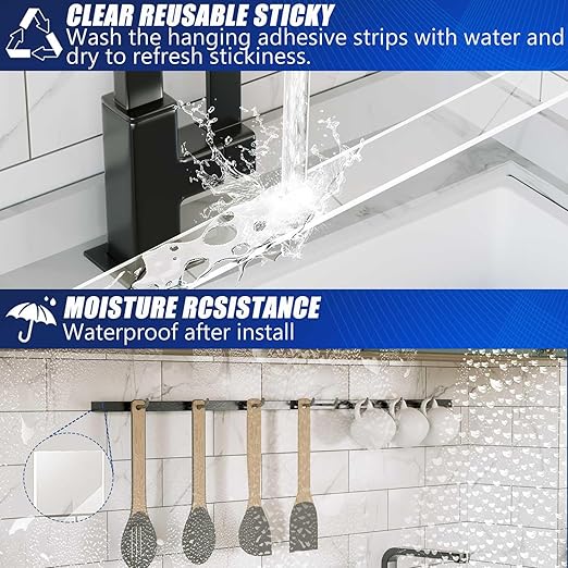 10 Rolls-9.85 FT Double Sided Mounting Tape Heavy Duty Removable,Clear Thick Nano Tape Adhesive Reusable,Wall Poster Picture Hanging Strips Putty, Sticky Tack Gel Glue for Hangers,Photo