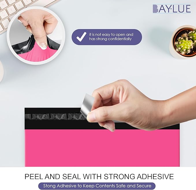 Hot pink Large Poly Mailers 19x24 Inch | Strong Adhesive Self-Seal Mailer Bags | Tear, Tamper, Water Resistant Shipping Envelopes Thick Strong polymailer Bags XL Clothing Shipping Bags | 100 Pcs Bulk