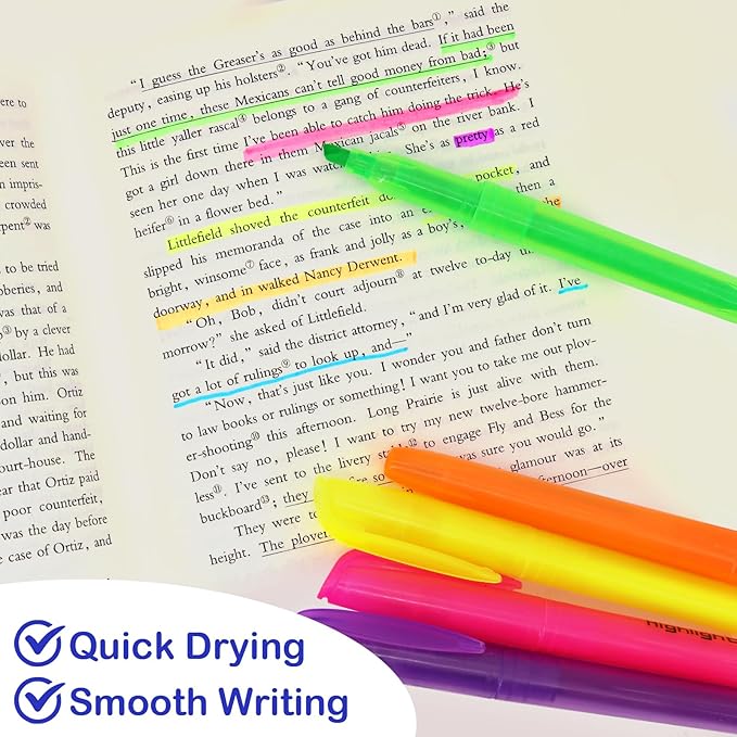 150 PCS Highlighters Assorted Colors, Fast Drying Chisel Tip Highlighter Pens, 6 Bright Colors No Bleed Highlighters Bulk for School Office Notes and Bible Study