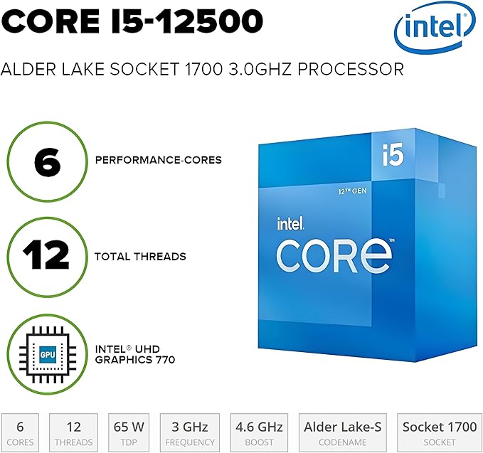 HP Desktop Computers Tower PC for Home Business Student, Intel 6-Core i5-12500 (Beat i7-11700), 16GB DDR4 RAM, 512GB PCIe SSD, WiFi, Bluetooth, RJ-45, Keyboard and Mouse, Windows 11 Pro, Wendbo