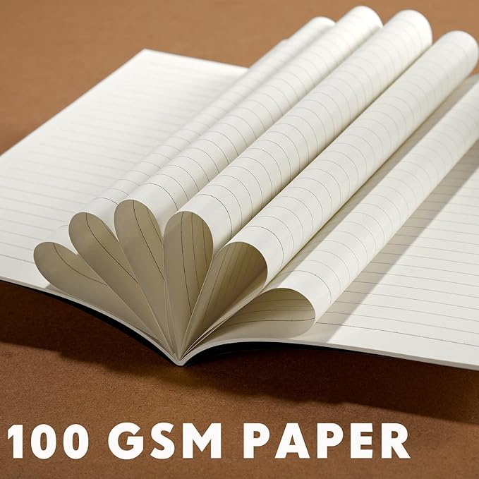 100 Pcs Kraft Notebook Journals 5.5 Inch x 8.3 Inch A5 Softcover Notebooks Bulk for Writing Sketch Office Notepad with 60 Pages 30 Sheets (Multicolor,Lined)(Black,Lined)