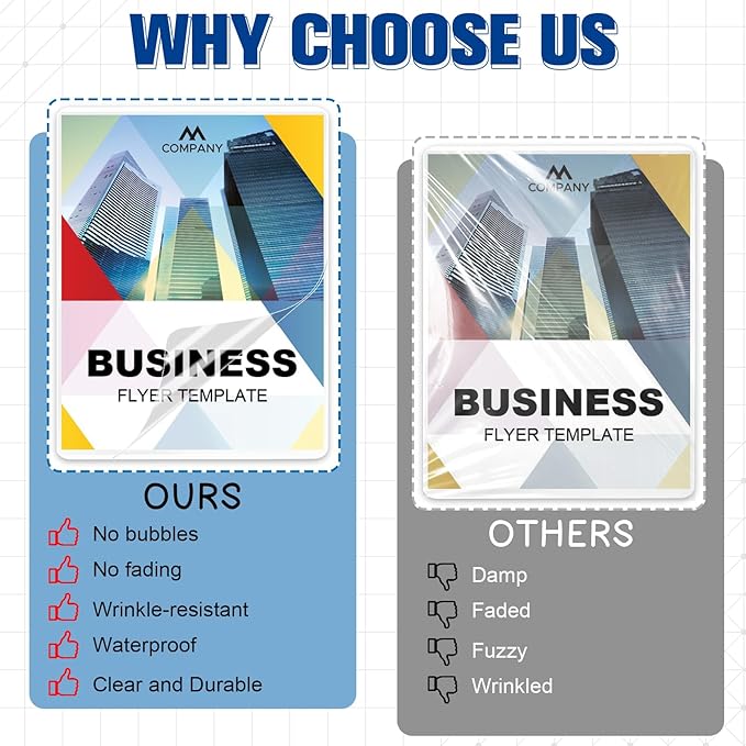 100 Pack 9x11.5inch 10mil Letter Size Laminating Sheets Thermal Laminating Pouches Paper Laminator Sheets File Card Laminator Pouches 8.5x11inch for Permits Cards File Photos (100, 9"x11.5"-10mil)