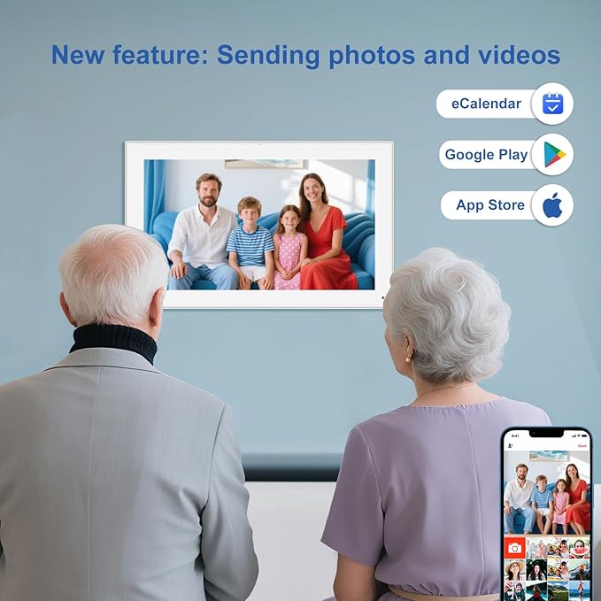 15.6 inch Digital Calendar Touchscreen, Wall Planner, IPS FHD,Smart Family Schedules, Chore Chart, Wall Organizer for Multi-Child Homes - Built-in Digital Picture Frames Function