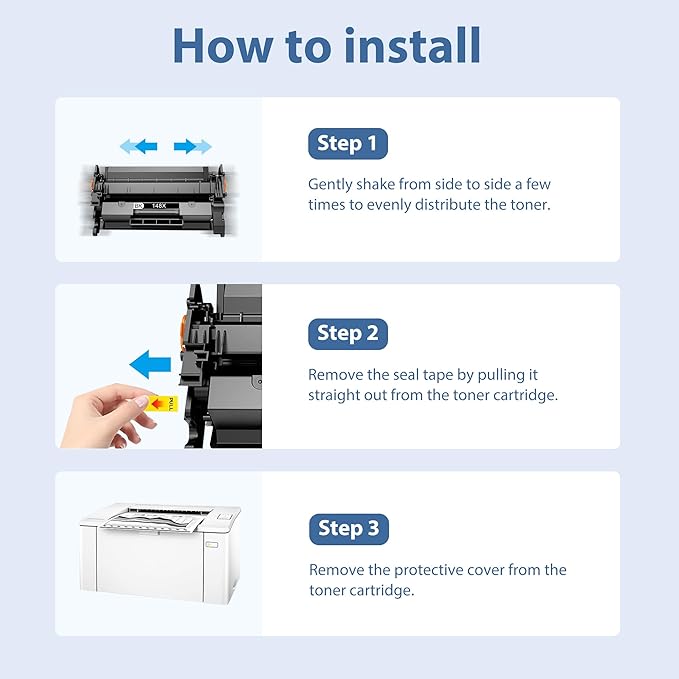 148A Toner Cartridges 2-Pack (with Chip) Compatible 148A 148X W1480A W1480X Toner Cartridges with HP Pro 4001dw 4001dn 4001n MFP 4101fdw 4101fdn Printer (Black, 2pack, 2X 2,900 Pages )
