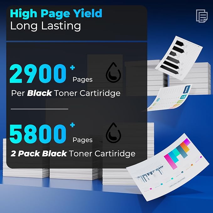 148A Toner Cartridge 4001n 4101fdw 4001dn Toner 2 Pack Replacement for HP 148A 148X Toner Cartridges Black HP148A HPW1480A HP148X Work with HP Laser Jet Pro 4001n 4001dn 4001dw MFP 4101fdw 4101fdn