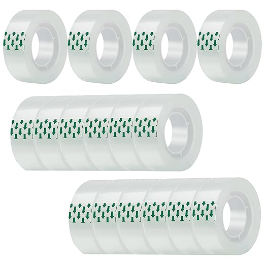 16 Rolls Transparent Tape Refills Rolls Each Rol 1 inch Corel 3/4 x 900 Inches,for School,Office, Home.