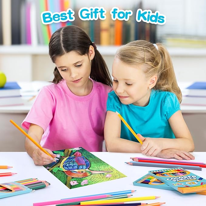 144 Count Colored Pencils for Kids, 12 Packs Colored Pencils Bulk 12 Colors, Pre-sharpened Color Pencils for Adults, Bulk School Supplies for Teachers, Back to School Supplies, Classroom Prizes