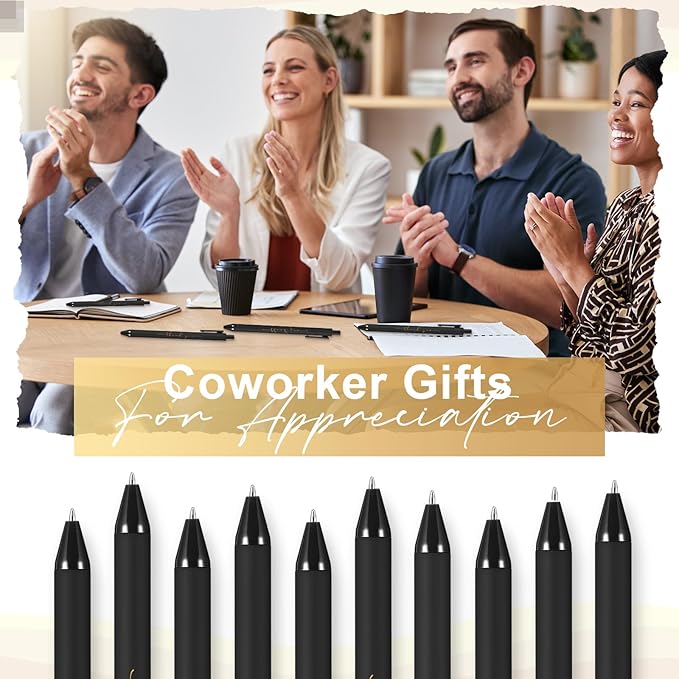 100pcs Thank You Pens Bulk Cute Multicolor Ballpoint Pen for Men Women Server Accessories Employee Holiday Appreciation Gifts for Teacher Office Back to School Party Favor (Black)