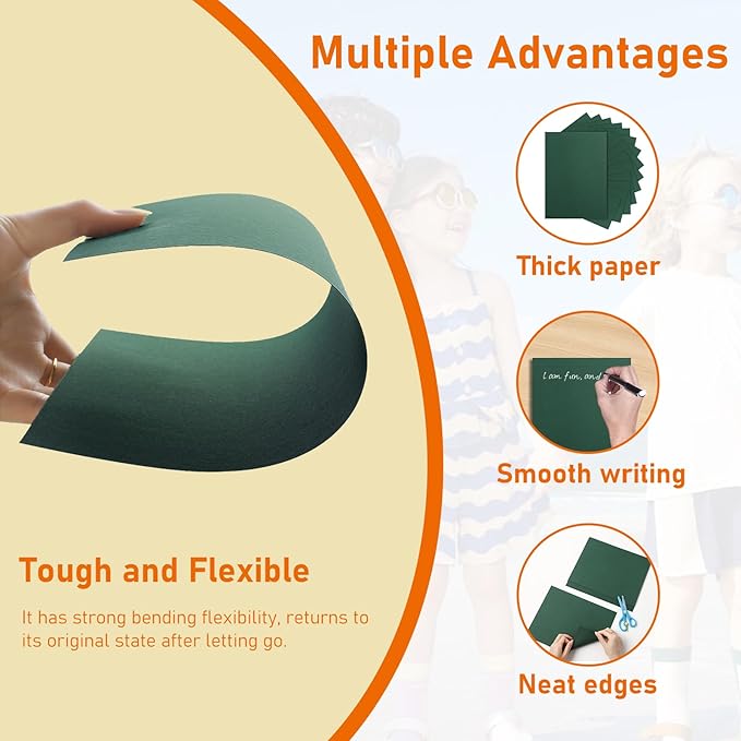 100 Sheets Dark Green Cardstock 8.5 x 11 Scrapbook Paper, 92lb Heavyweight Certificate Paper Card Stock for DIY Making Cards, School Crafting, Greeting Cards, Christmas