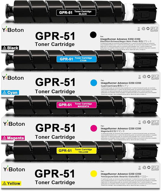 High Yield GPR-51 GPR51 GPR 51 Toner Cartridge 8516B003AA 8517B003AA 8518B003AA 8519B003AA Toner Compatible for Canon ImageRunner Advance iR-ADV C250iF C255iF C350iF C350P C355iF Printer