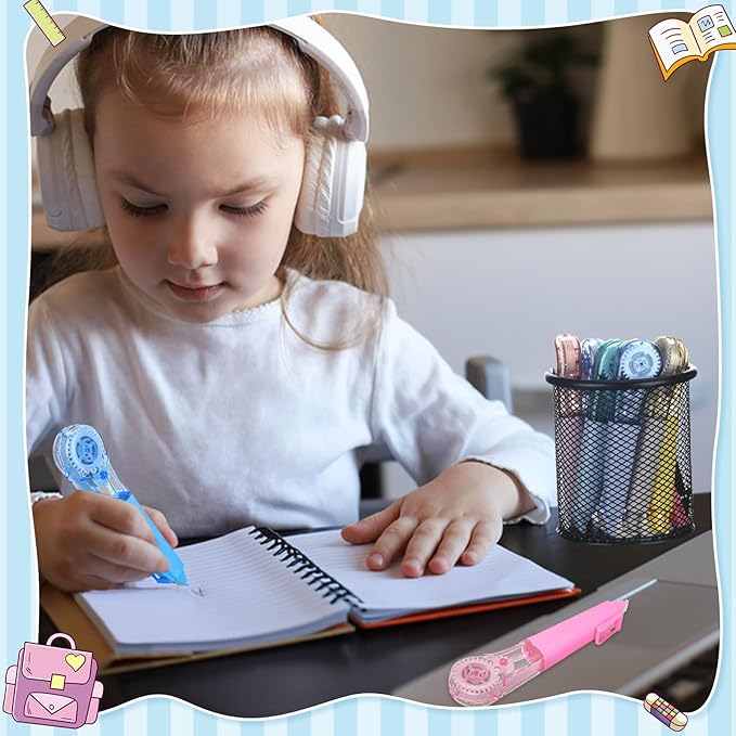 18 Pack Correction Tape Pens 1/5" X 236", 9 Color Correction Tape Pens Easy to Use Applicator for Instant Correction Students School Office Supplies