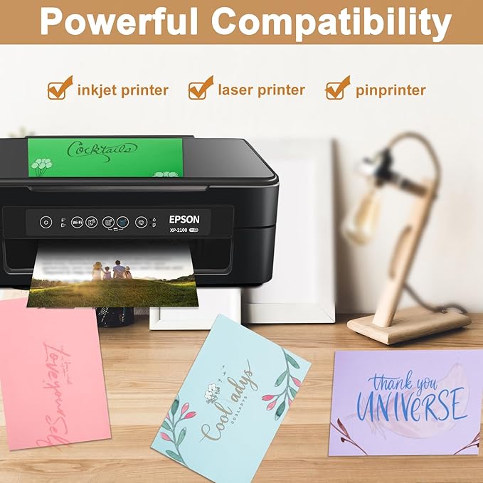 100 Sheets Colors Cardstock Craft Paper, 20 Assorted Colors 75lb Art Projects Card Stock A4 Colored Paper for DIY Cards, Birthday Decorations, School, Party