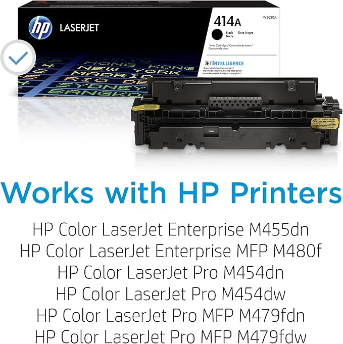 HP 414A Black Toner Cartridge | Works with HP Color LaserJet Enterprise M455dn, MFP M480f; HP Color LaserJet Pro M454 Series, HP Color LaserJet Pro MFP M479 Series | W2020A ,1 Count ( Pack of 1)