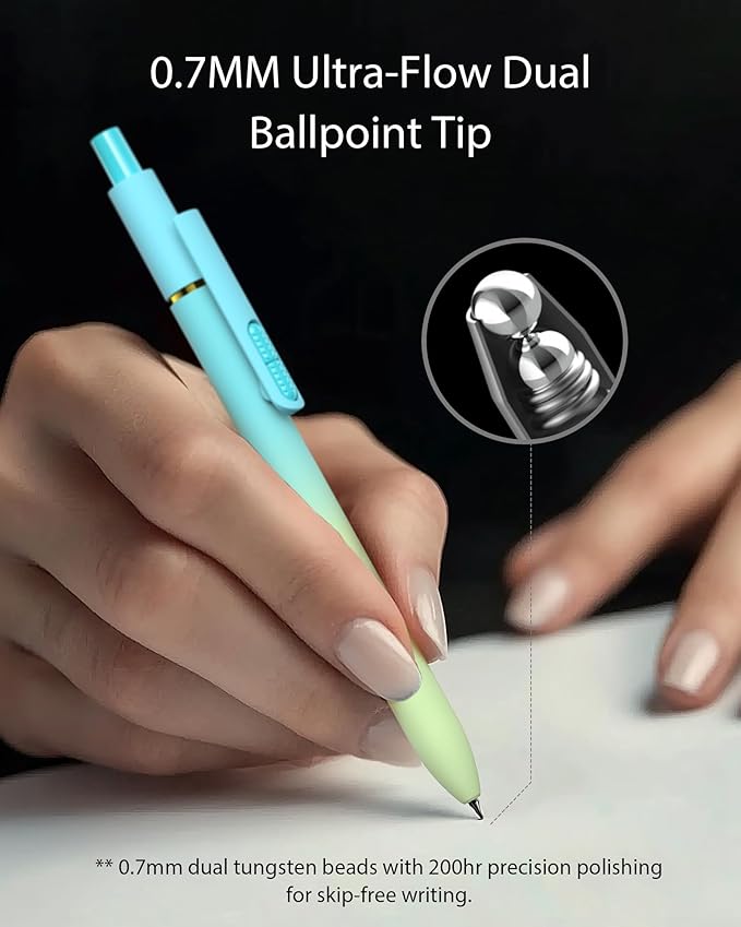 16 Pcs Gel Pens, 0.7mm Fine Point Smooth Writing Pens, Black Quick-Dry Long Lasting Fidge Pens for Journaling, Office, Note Taking, School Supplies, Nurse Aesthetic Pens（Gradient-Black Ink）