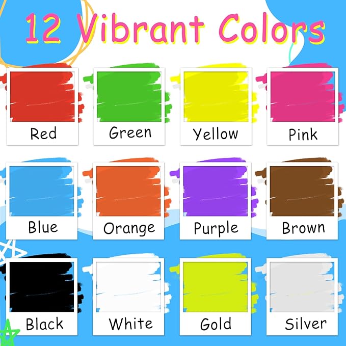 12 Liquid Chalk Markers for Blackboard Washable, 6MM Chalkboard Markers for Whiteboard, Window, Glass, Mirror, Car, Non-Toxic Chalk Pens for Back to School, Office & Home Use