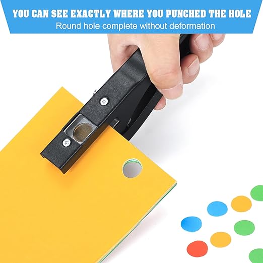 Hole Punch,Heavy Duty Hole Puncher Single,Paper Punch Portable Hand Held Long Hole Punch for Paper Cards Plastic Cardboard (10MM)