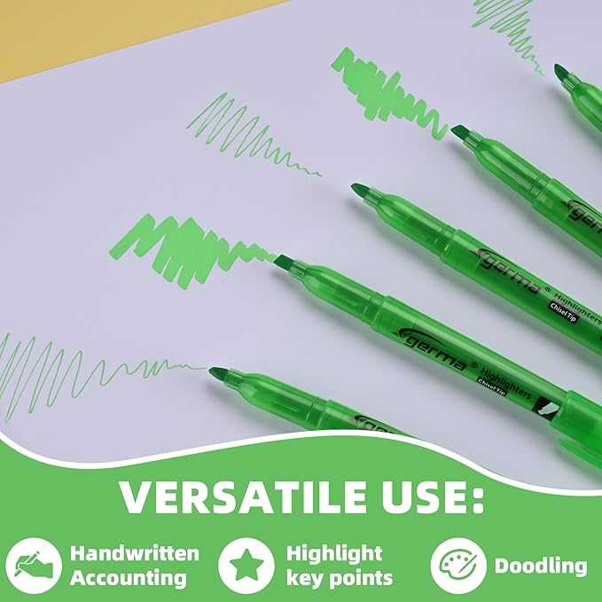 Highlighters 36 Pack, Chisel Tip Green Highlighter Bright Colors,Quickly Drying, Perfect for Students Kids Adults Classroom, School, Office