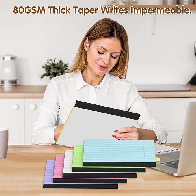 11" x 9.5" Legal Pads College Ruled Notepad 2 Pack Pink & Purple Colored Note Pads 30 Sheets Lined Paper Pads 80 GSM Legal Pad Perforated Writing Pads with Sturdy Back for School, Office, Home