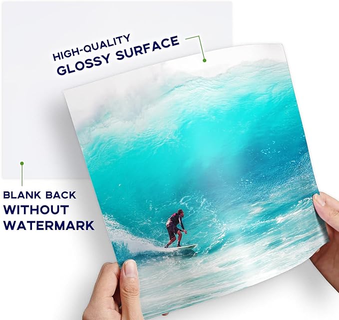 100 Sheets Glossy Photo Paper 8x10, Goefun 200GSM/54LB Inkjet Printer Paper for Dye Ink