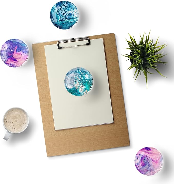 12Pcs Glass Strong Magnetic Refrigerator Magnet Fridge Sticker,Marble Crystal Fridge Magnets Decoration for Crafts,Strong Fridge Magnets for Kitchen, School,Office Whiteboard, Cabinet and Dishwasher