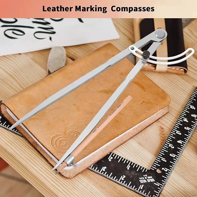16 inch Compass for Geometry, Compass for Woodworking, Precision Woodworking Compass with Wing Divider and Pencil Holder, Large Compass for Geometry, Woodworking Compass, Drafting, Drawing Compass