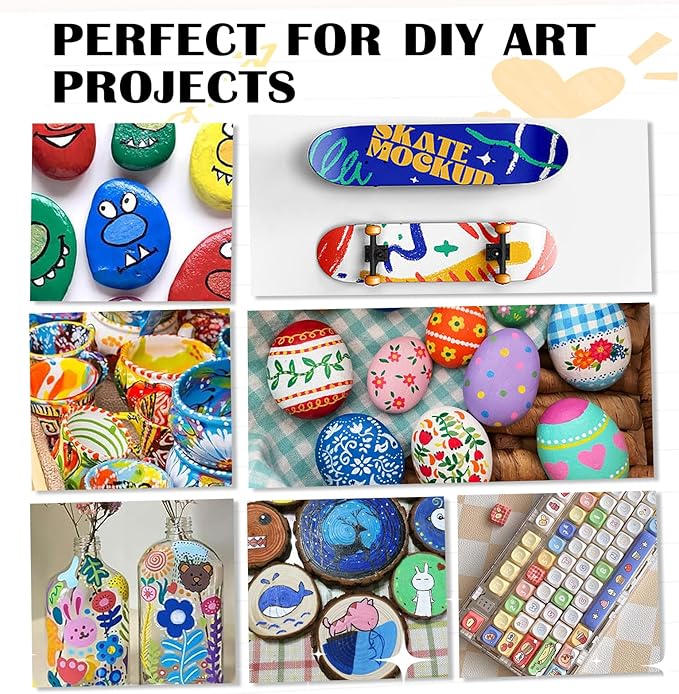 120 Colors Acrylic Paint Markers - Dual Tip Brush & Fine Fabric Paint Pens for Rock, Canvas, Ceramic, Wood, Glass, Textile, Paper - DIY Art Supplies for Artists, Kids, Adults, Holiday Decorations