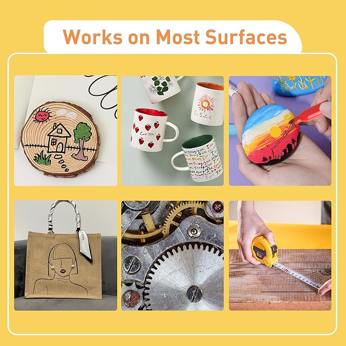 12 Permanent Markers - Assorted Colors Drawing Marker Pens Set, Waterproof Quick Drying Fine Tip Colored Artists Markers for Adults Coloring