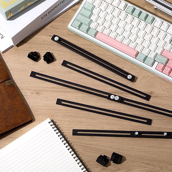 12 Pcs Metal Adjustable File Cabinet Rails Set Include 8 Hanging File Rail Clips 4 Cabinet Dividers Bars Suitable for Cabinets with Drawer Thickness Less Than 1/8 Inch(Black,10-18 Inch)