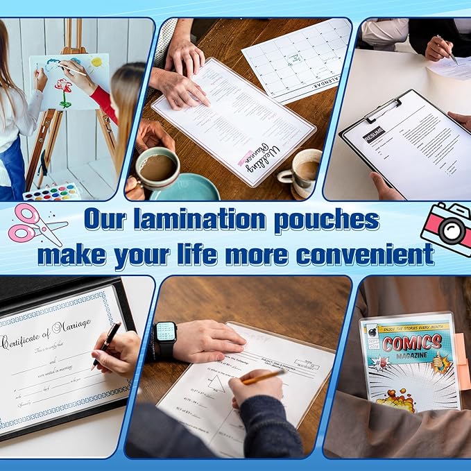 100 Pack 9x11.5inch 7mil Letter Size Laminating Sheets Thermal Laminating Pouches Paper Laminator Sheets File Card Laminator Pouches 8.5x11inch for Permits Cards File Photos (100, 9"x11.5"-7mil)