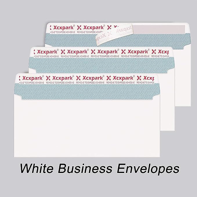 120 PCS #10 White Self Seal Kraft 4-1/8 x 9-1/2 inches Security Envelopes, Windowless Invisible Envelopes Super Strong Quick Seal Envelopes Security Tint Pattern Secure