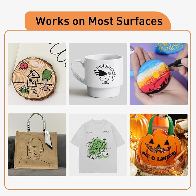 12 Black Permanent Markers with Bag - Waterproof Quick Drying Pens Set 8 Fine Tip, 2 Ultra Fine, 2 Chisel Tip Office Home School Supplies for Adults Writing Doodling Marking