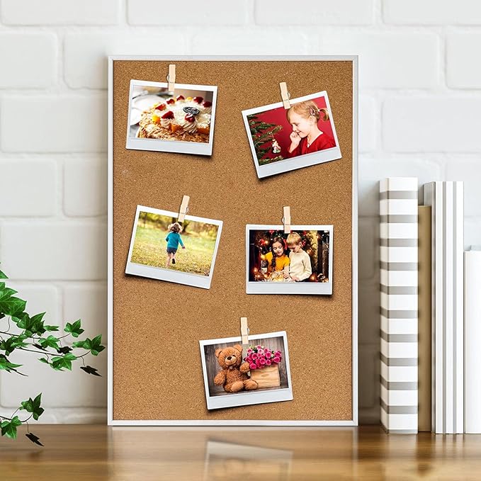 100Pcs Push Pin with Wooden Clips Tacks for Cork Board Artwork for Bulletin Board Crafts Arts Projects Photo Supplies(Wood Color)