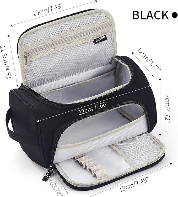 HVOMO Big Capacity Pencil Case High Large Storage Pouch Marker Pen Case Travel Simple Stationery Bag School College Office Organizer for Teens Girls Adults Student（Black）