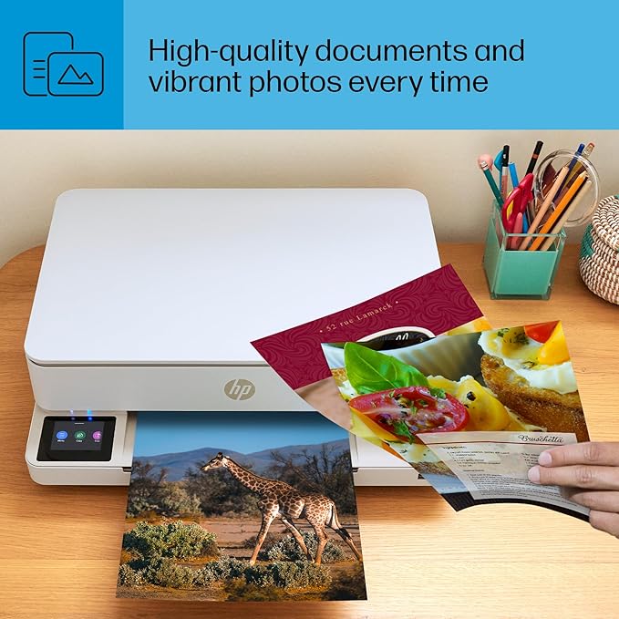 HP Envy 6155e Wireless All-in-One Color Inkjet Printer, Print, scan, Copy, Duplex Printing Best-for-Home, 3 month Instant Ink trial included (714L5A)