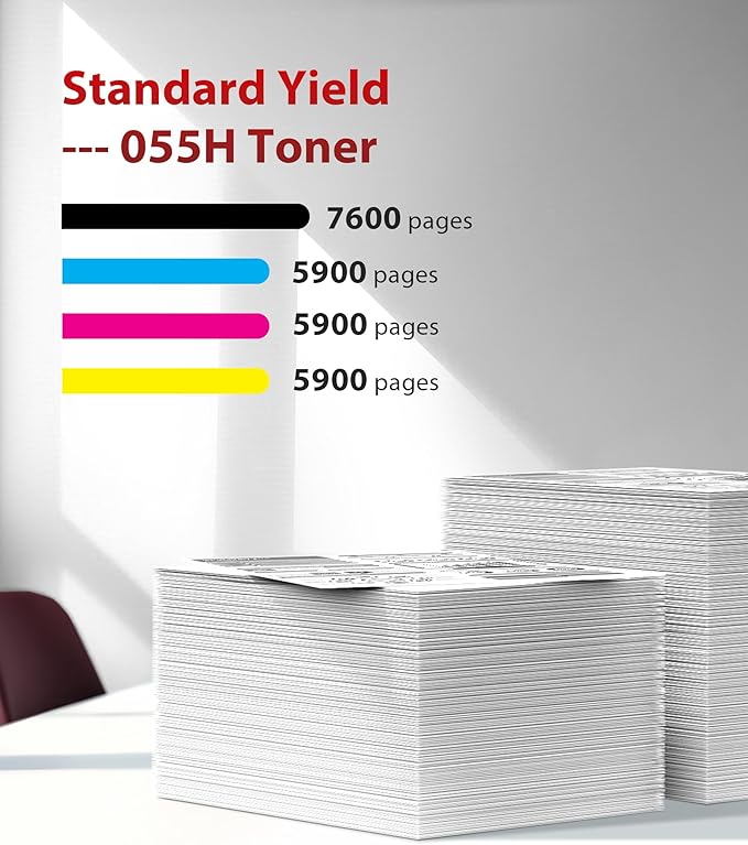 High Yield|055 Toner Cartridge Set MF743Cdw| Replacement for Canon 055 toner cartridge set Compatible with Canon Color ImageCLASS MF741Cdw MF743Cdw toner cartridges MF745Cdw MF746Cdw LBP664Cdw Printer