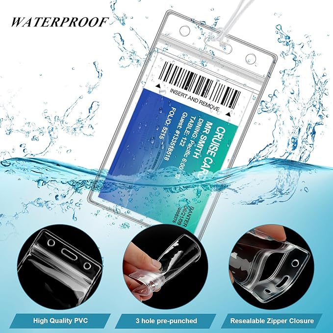 100 Pack Clear Plastic Luggage Bag Tag Holder Badge Label Tag Holder with 100 Pack Luggage Loops Straps for Office Business Travel Supplies