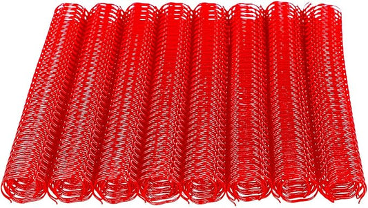 100 Pack Double Loop Wire Binding Spines, YolieraArt Wire Binding Spines, 5/16 Inch Binding Wire for Letter Size (40 Sheet Capacity, 100P, 3:1 Pitch, Red)