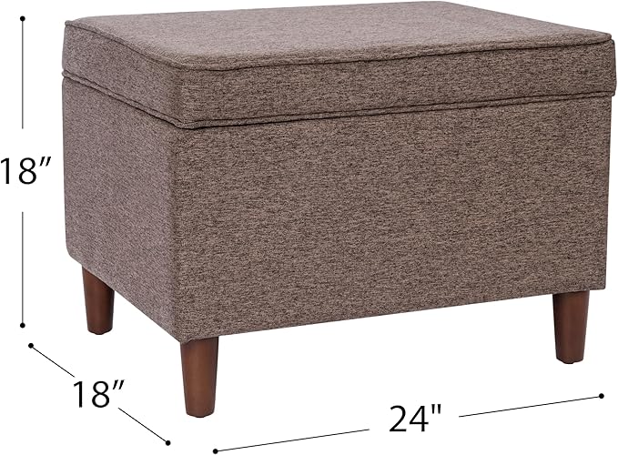 Home Decor | Dinah Collection Modern Storage Ottoman | Ottoman with Storage for Living Room & Bedroom (Chocalate Brown)