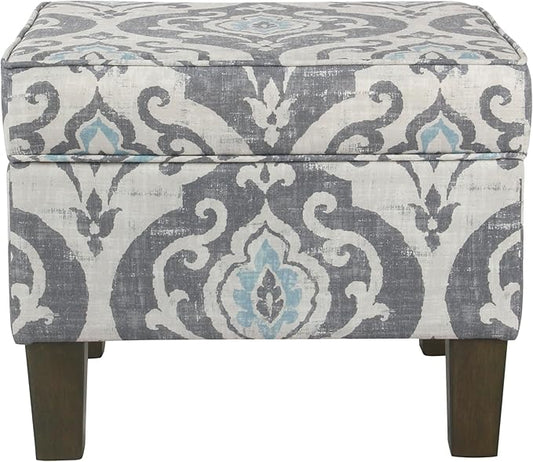 Home Decor | Dinah Collection Modern Storage Ottoman | Ottoman with Storage for Living Room & Bedroom(Blue Slate)