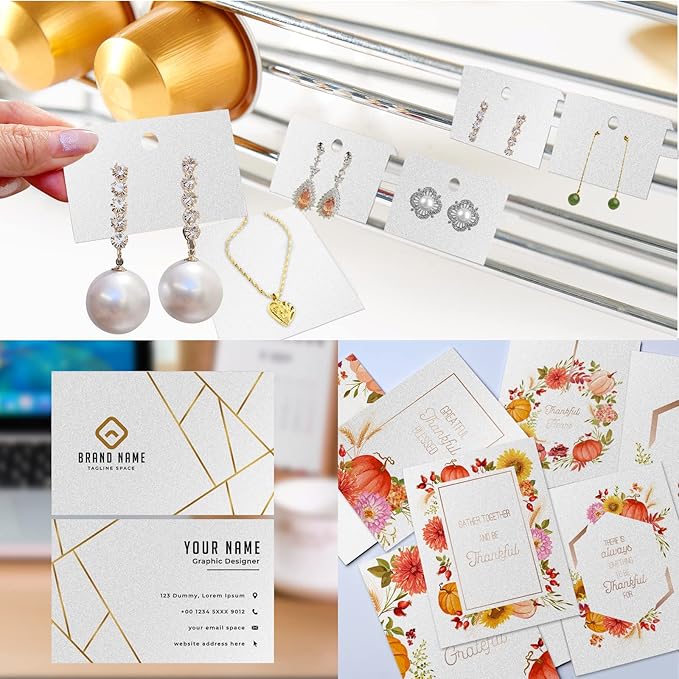 100 Sheets Silver Shimmer Cardstock 8.5 x 11 Metallic Paper, Goefun 80lb Card Stock Printer Paper for Invitations, Crafts, DIY Cards，Graduations