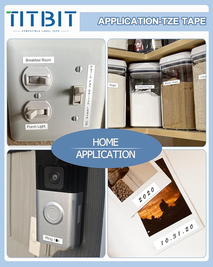 18 Pack Compatible with Brother P Touch Label Maker Tape Work for P Touch PT-D220 PTD220 PT-D210 PTD210 PT-H103w,12mm 0.47" Laminated White Label Tape TZe-231,1/2" Black on White, for PTH100 PTD400AD