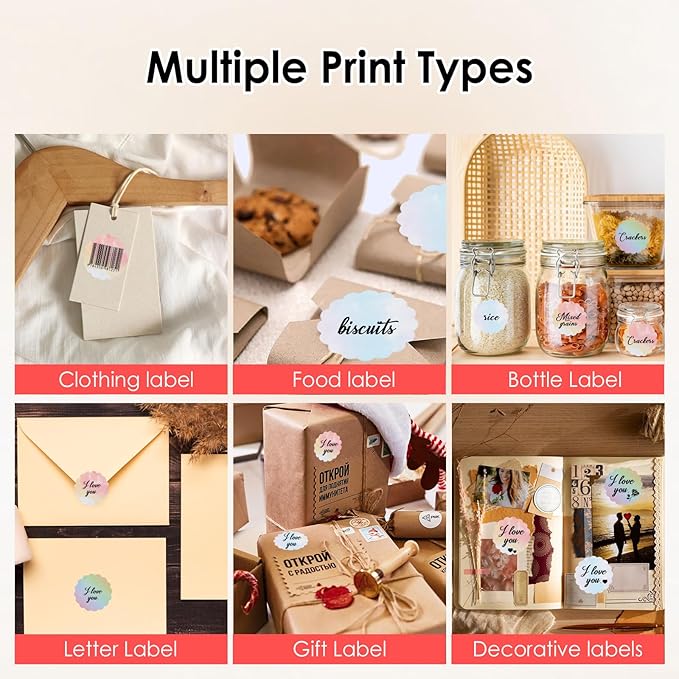 HuiJuKeJi 3 Rolls Thermal Round Label Paper,1.96 "x1.96 Gradient Label Maker Sticker for Phomemo M220/M200/M221/M110 Printer,Multi-Purpose Self-Adhesive Waterproof Labels for Barcode,DIY,Logo,Thanks