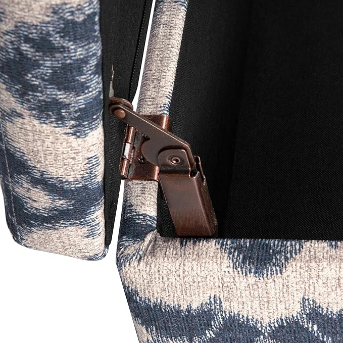 Home Decor | Dinah Collection Modern Storage Ottoman | Ottoman with Storage for Living Room & Bedroom(Blue Medallion Print)